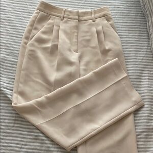 Gianni Bini Cream Pleated Women's Trousers